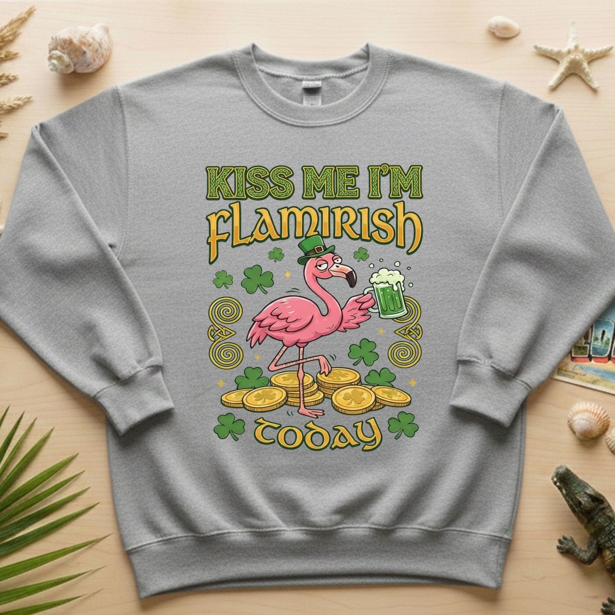 Flamingo Leprechaun 'Kiss Me I'm Flamirish Today' T-Shirt - Funny St. Patrick's Day Tee for Her - FlamingoAholic
