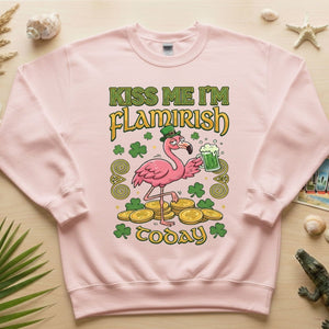 Flamingo Leprechaun 'Kiss Me I'm Flamirish Today' T-Shirt - Funny St. Patrick's Day Tee for Her - FlamingoAholic