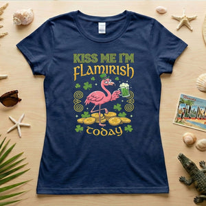 Flamingo Leprechaun 'Kiss Me I'm Flamirish Today' T-Shirt - Funny St. Patrick's Day Tee for Her - FlamingoAholic