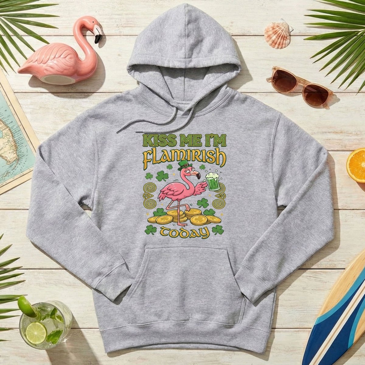 Flamingo Leprechaun 'Kiss Me I'm Flamirish Today' T-Shirt - Funny St. Patrick's Day Tee for Her - FlamingoAholic