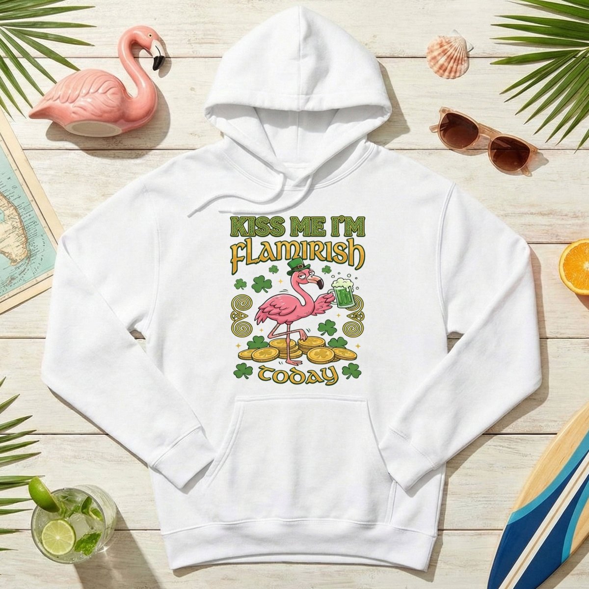 Flamingo Leprechaun 'Kiss Me I'm Flamirish Today' T-Shirt - Funny St. Patrick's Day Tee for Her - FlamingoAholic