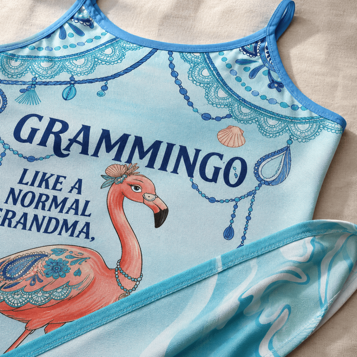 Flamingo Maxi Dress for Women, Grammingo Grandma Beach Vacation Dress, Tropical Summer Maxi Dress - FlamingoAholic