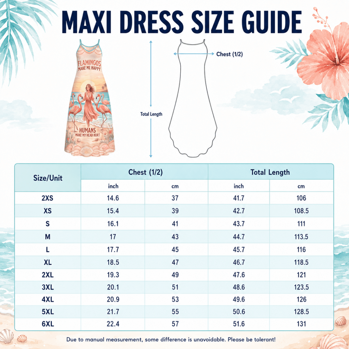 Flamingo Maxi Dress for Women, Tropical Beach Dress, Funny Flamingo Vacation Dress, Flowy Coastal Summer Dress - FlamingoAholic
