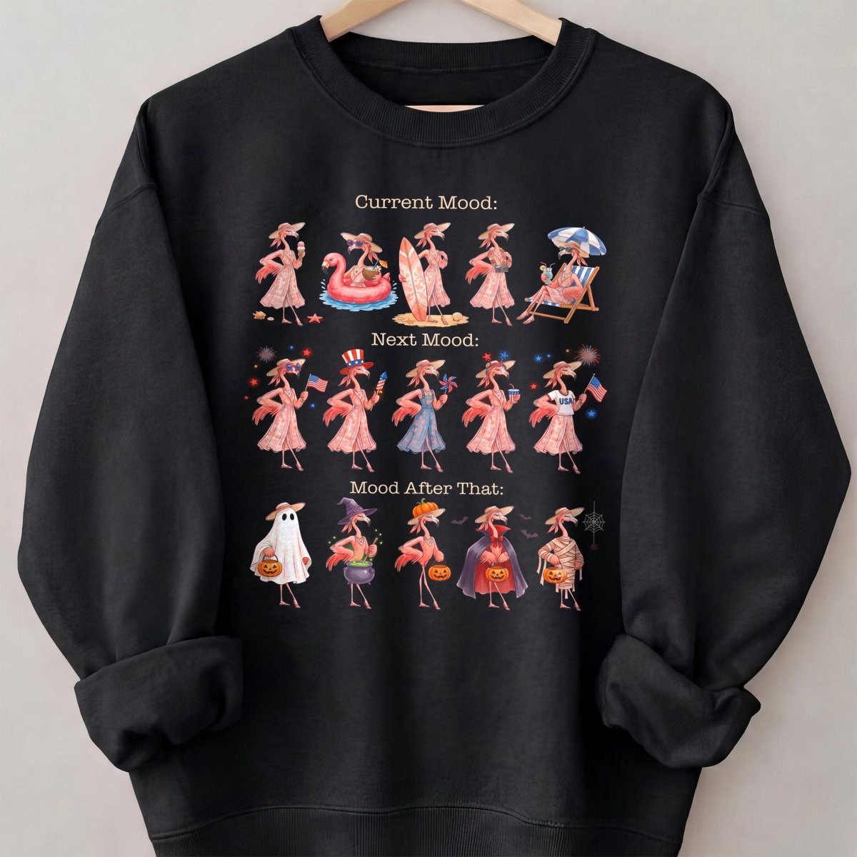 Flamingo Mood Swings Patriotic July 4th & Halloween Shirt - FlamingoAholic