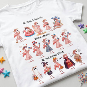 Flamingo Mood Swings Patriotic July 4th & Halloween Shirt - FlamingoAholic