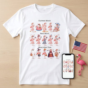 Flamingo Mood Swings Patriotic July 4th & Halloween Shirt - FlamingoAholic