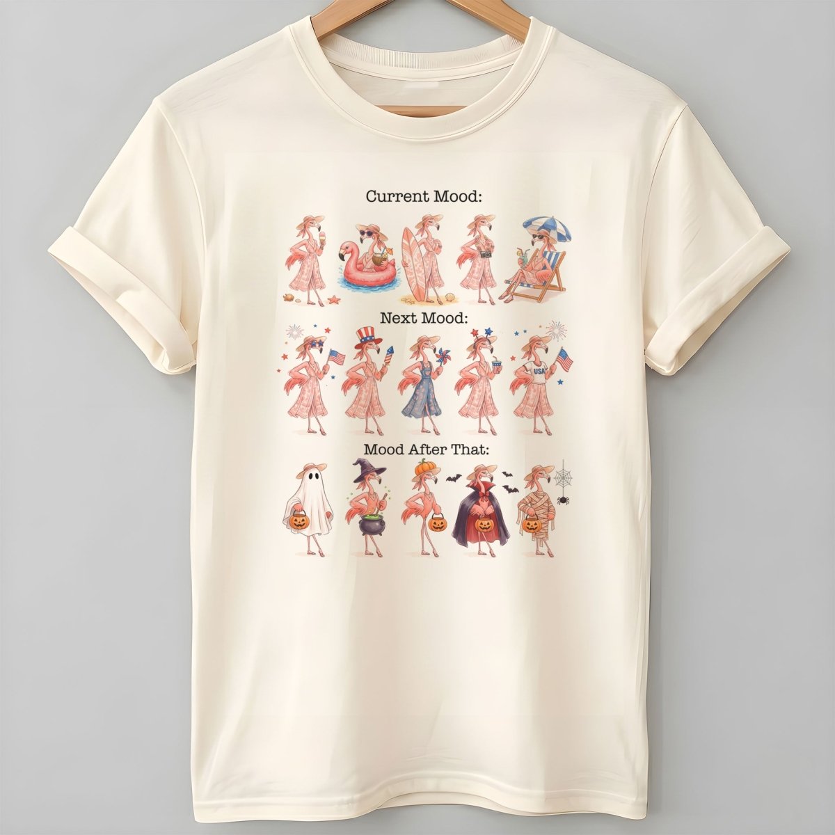 Flamingo Mood Swings Patriotic July 4th & Halloween Shirt - FlamingoAholic