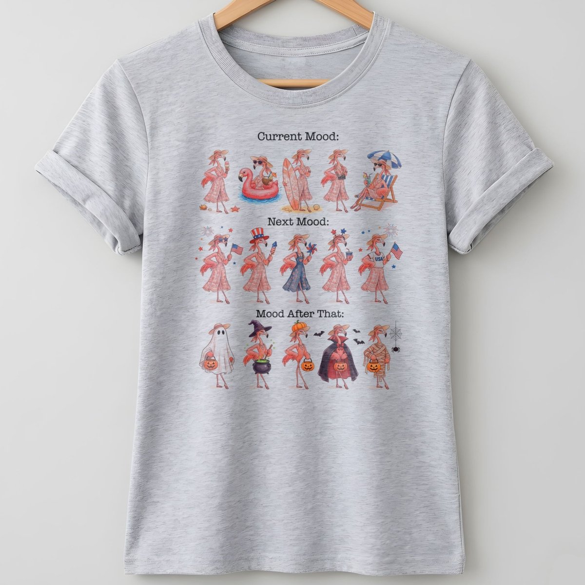 Flamingo Mood Swings Patriotic July 4th & Halloween Shirt - FlamingoAholic