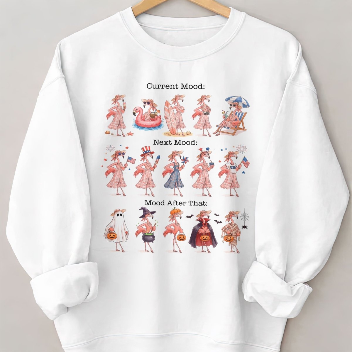 Flamingo Mood Swings Patriotic July 4th & Halloween Shirt - FlamingoAholic