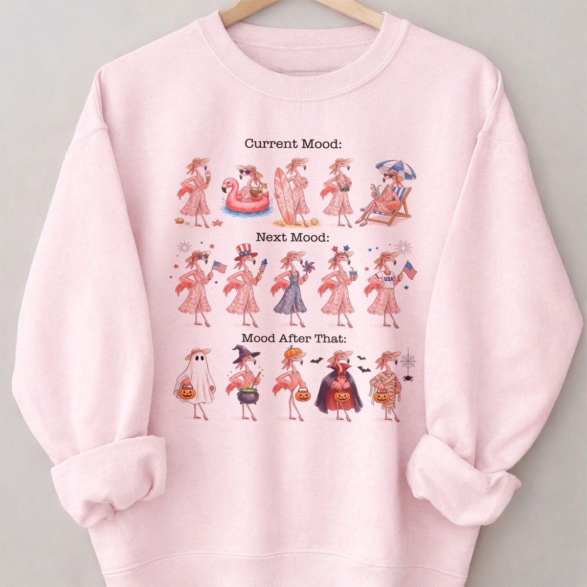 Flamingo Mood Swings Patriotic July 4th & Halloween Shirt - FlamingoAholic