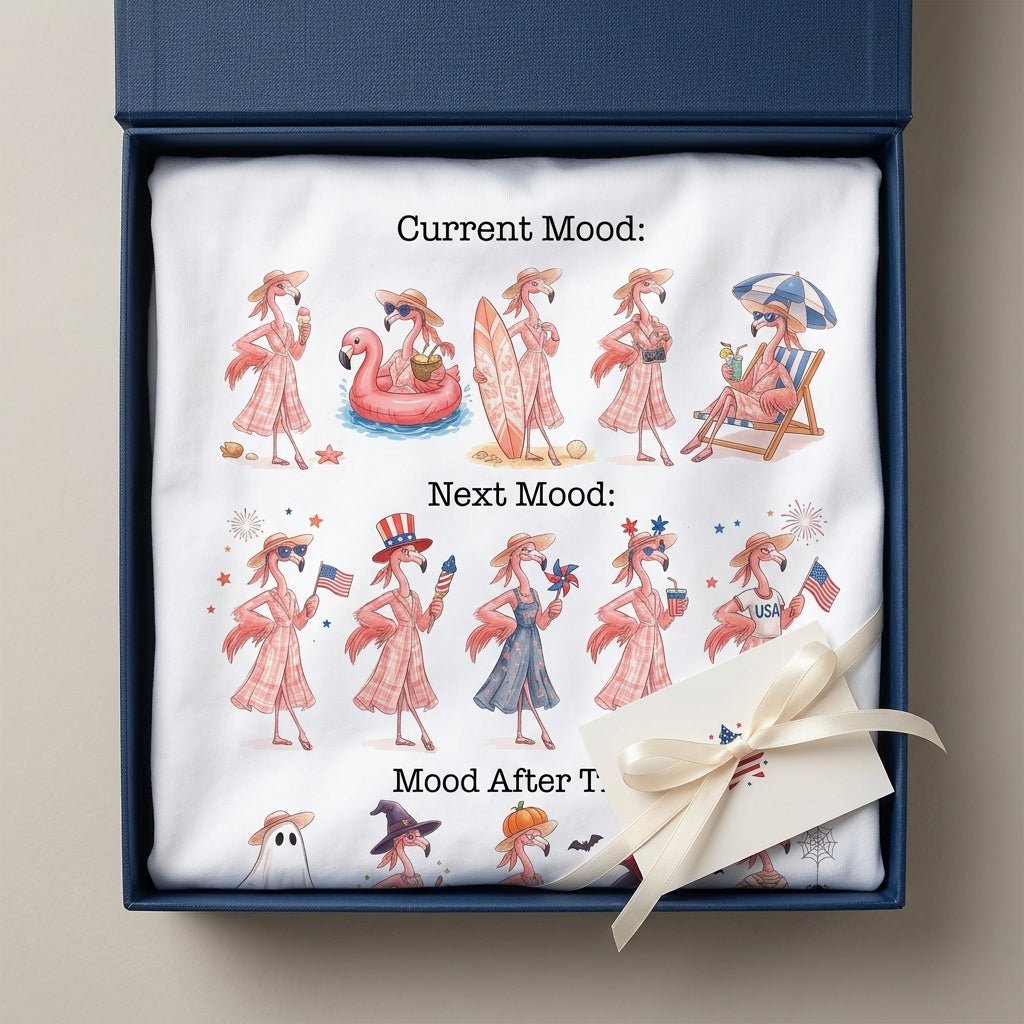 Flamingo Mood Swings Patriotic July 4th & Halloween Shirt - FlamingoAholic