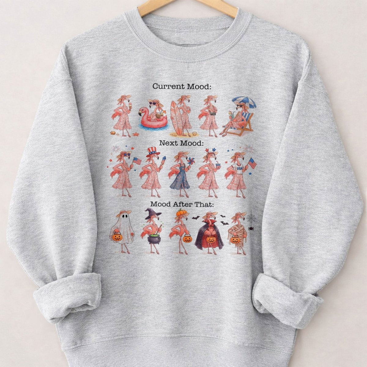 Flamingo Mood Swings Patriotic July 4th & Halloween Shirt - FlamingoAholic