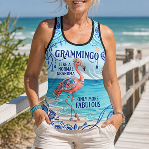 Flamingo Tank Top for Women, Grammingo Grandma Tank Top, Funny Flamingo Beach Top - FlamingoAholic