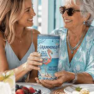 Flamingo Tumbler 20oz for Grandma, Grammingo Stainless Steel Tumbler, Funny Grandma Gift - FlamingoAholic