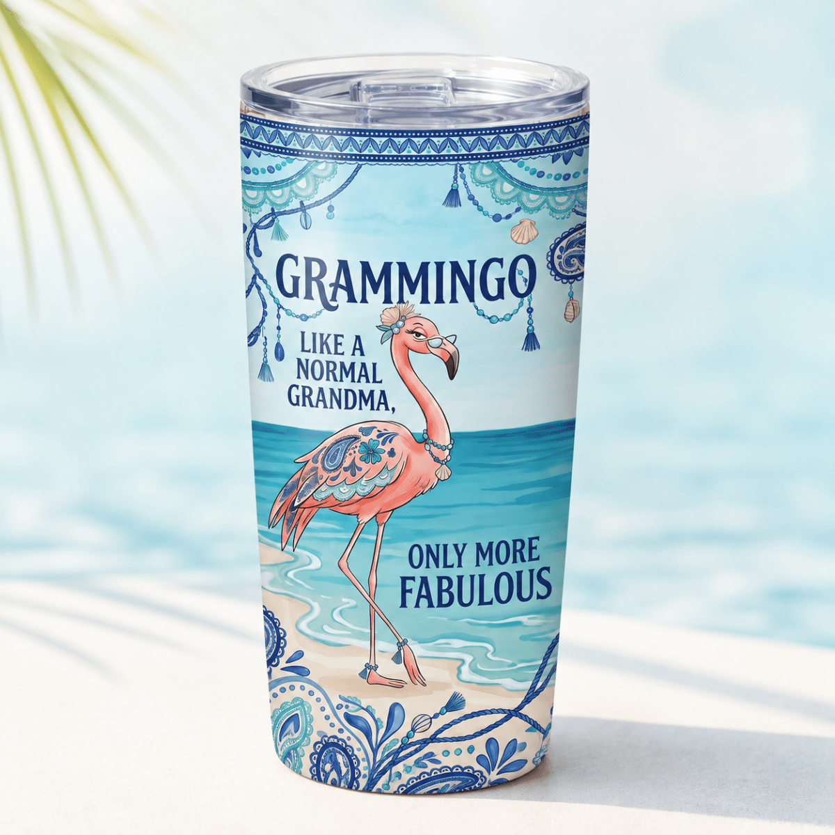 Flamingo Tumbler 20oz for Grandma, Grammingo Stainless Steel Tumbler, Funny Grandma Gift - FlamingoAholic