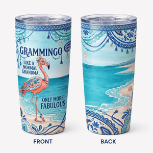 Flamingo Tumbler 20oz for Grandma, Grammingo Stainless Steel Tumbler, Funny Grandma Gift - FlamingoAholic