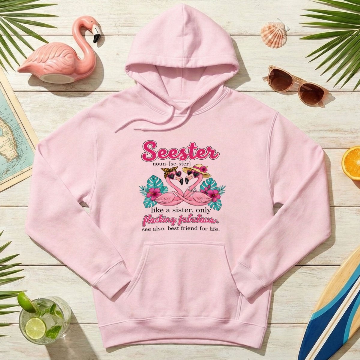 Flocking Fabulous Seester Flamingo T-Shirt - Funny Sister Best Friend Gift - FlamingoAholic