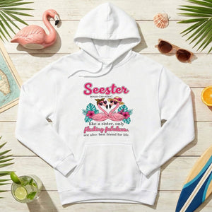 Flocking Fabulous Seester Flamingo T-Shirt - Funny Sister Best Friend Gift - FlamingoAholic