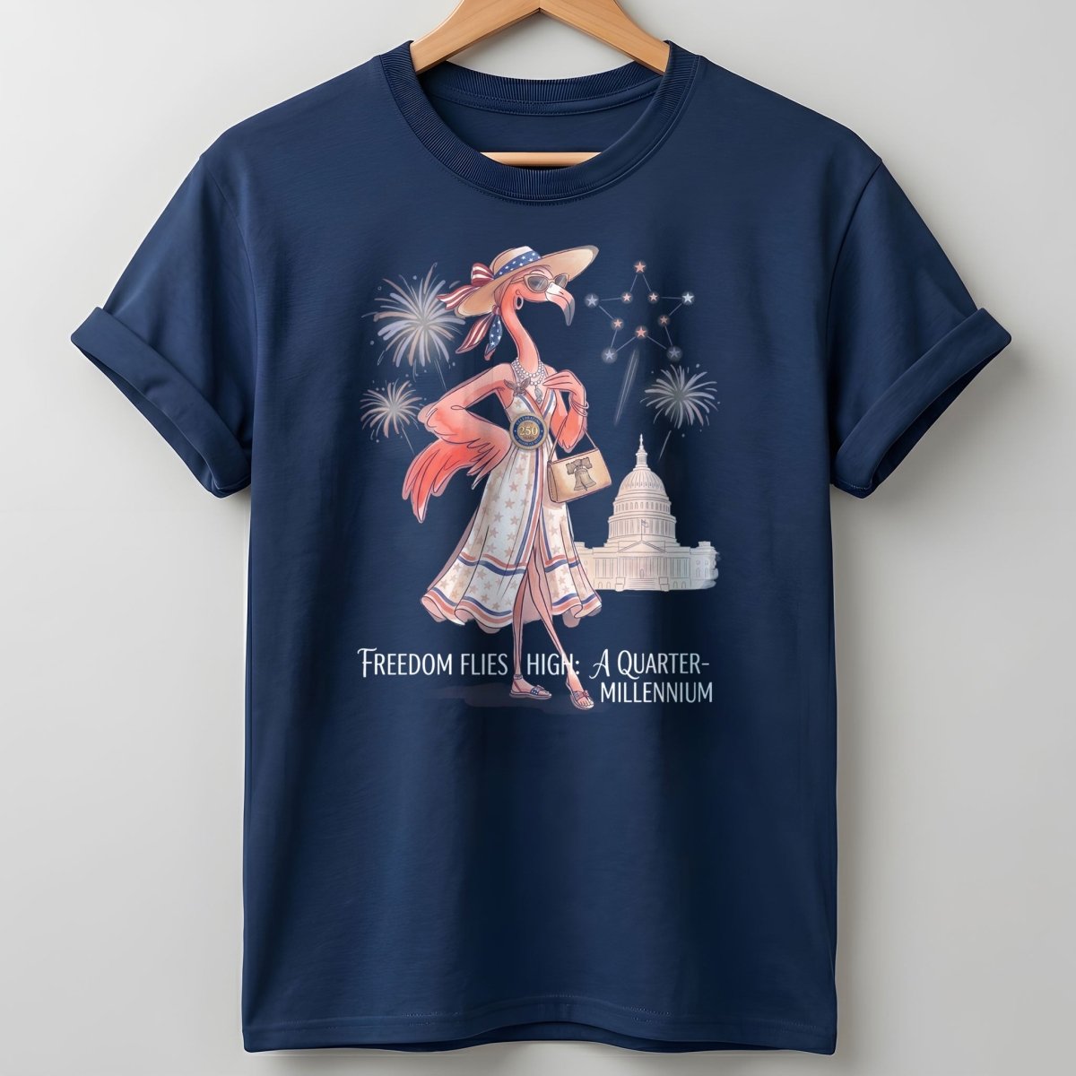 Freedom Flies High A Quarter Millennium Flamingo July 4th Shirt - FlamingoAholic