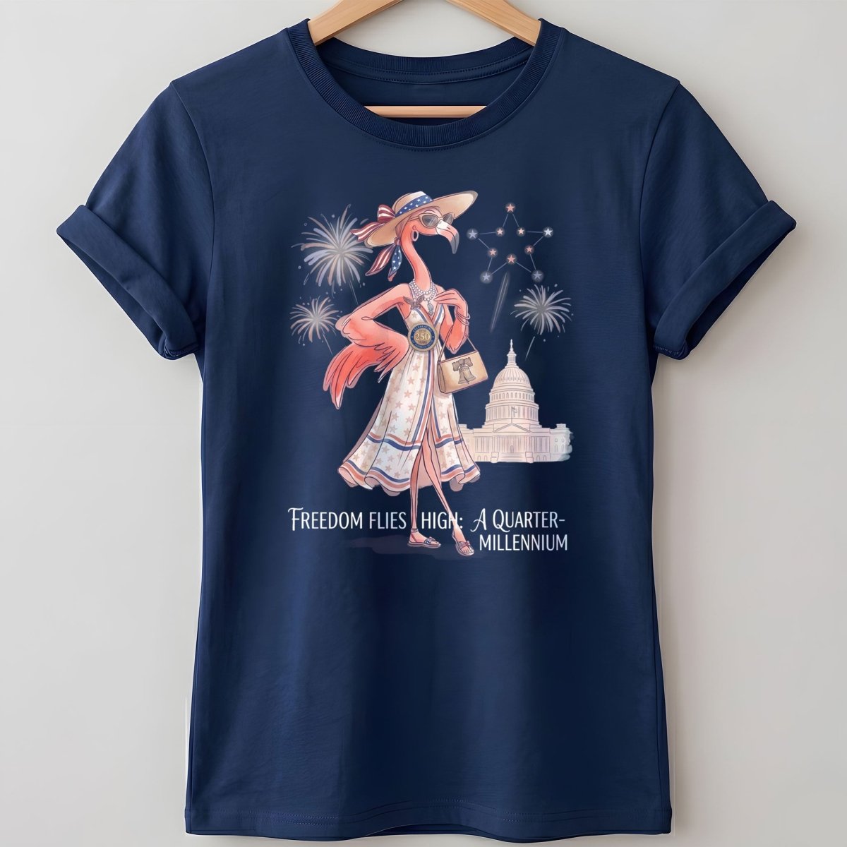Freedom Flies High A Quarter Millennium Flamingo July 4th Shirt - FlamingoAholic