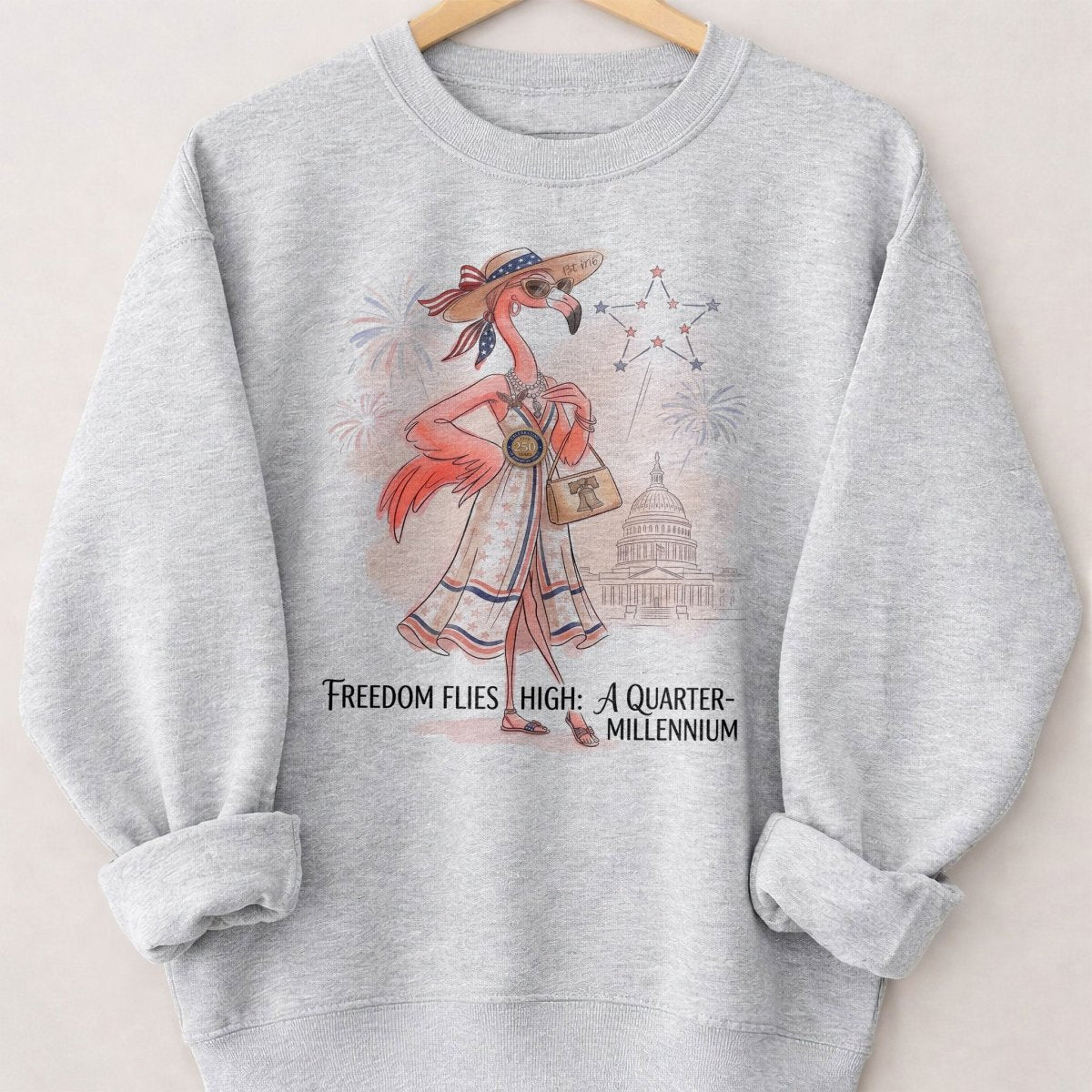 Freedom Flies High A Quarter Millennium Flamingo July 4th Shirt - FlamingoAholic