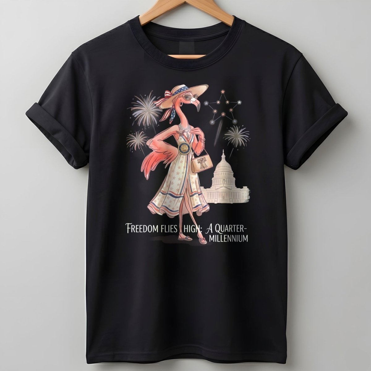 Freedom Flies High A Quarter Millennium Flamingo July 4th Shirt - FlamingoAholic