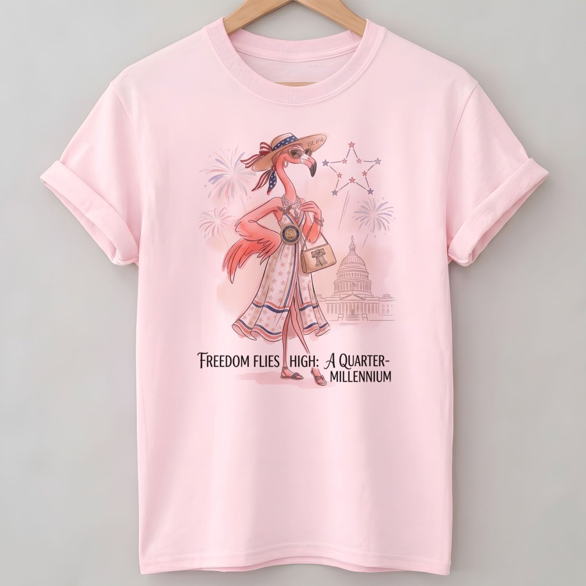 Freedom Flies High A Quarter Millennium Flamingo July 4th Shirt - FlamingoAholic
