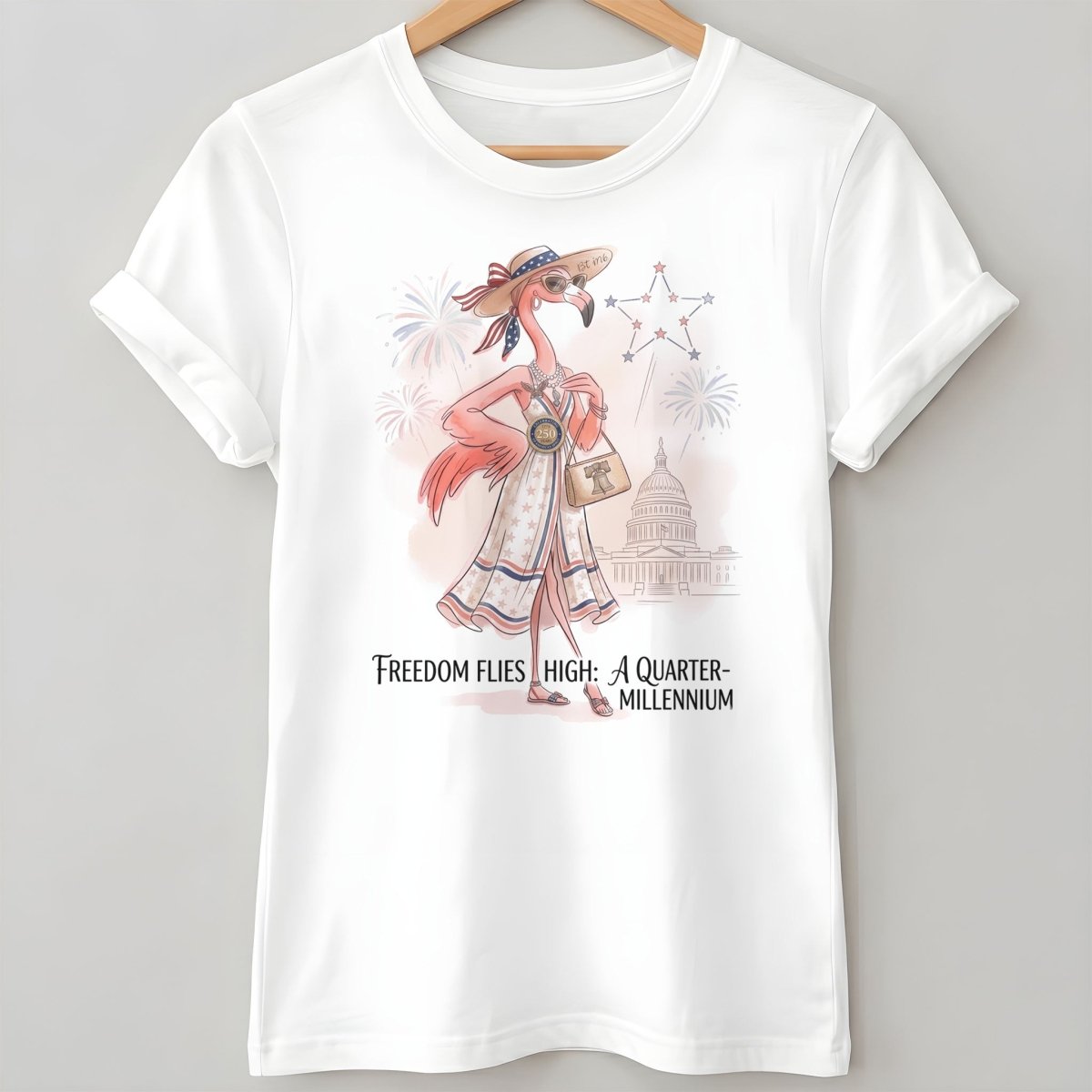 Freedom Flies High A Quarter Millennium Flamingo July 4th Shirt - FlamingoAholic