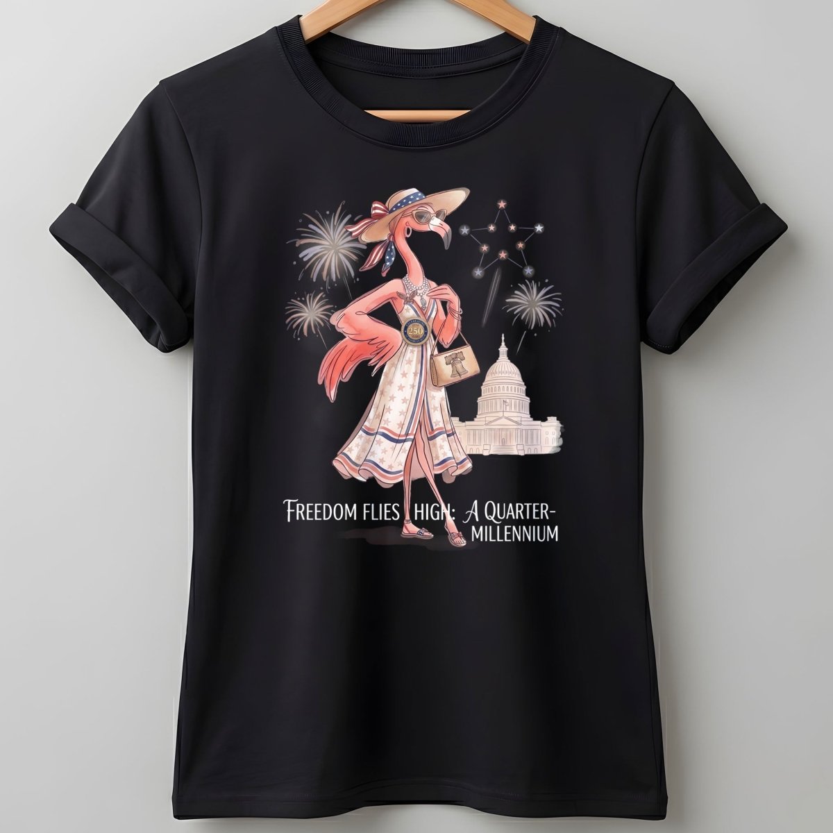 Freedom Flies High A Quarter Millennium Flamingo July 4th Shirt - FlamingoAholic