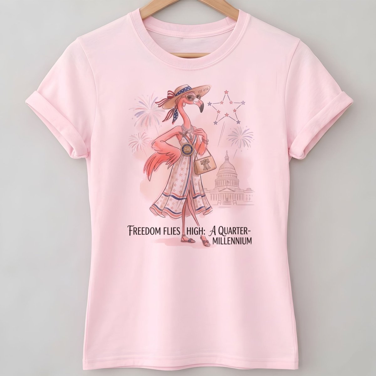 Freedom Flies High A Quarter Millennium Flamingo July 4th Shirt - FlamingoAholic