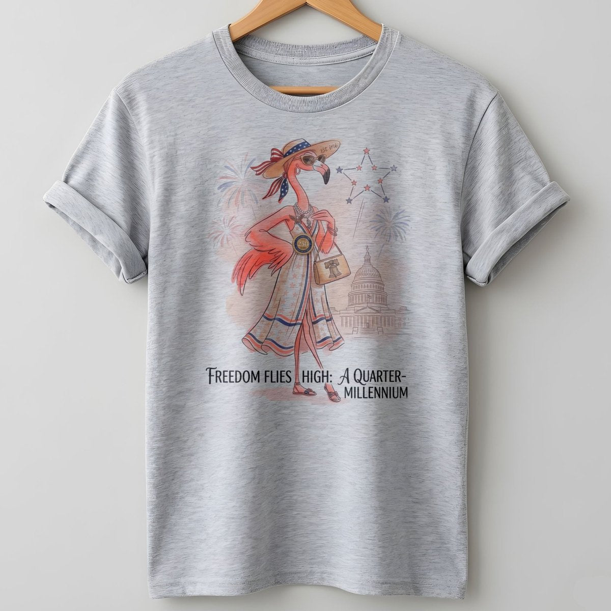 Freedom Flies High A Quarter Millennium Flamingo July 4th Shirt - FlamingoAholic