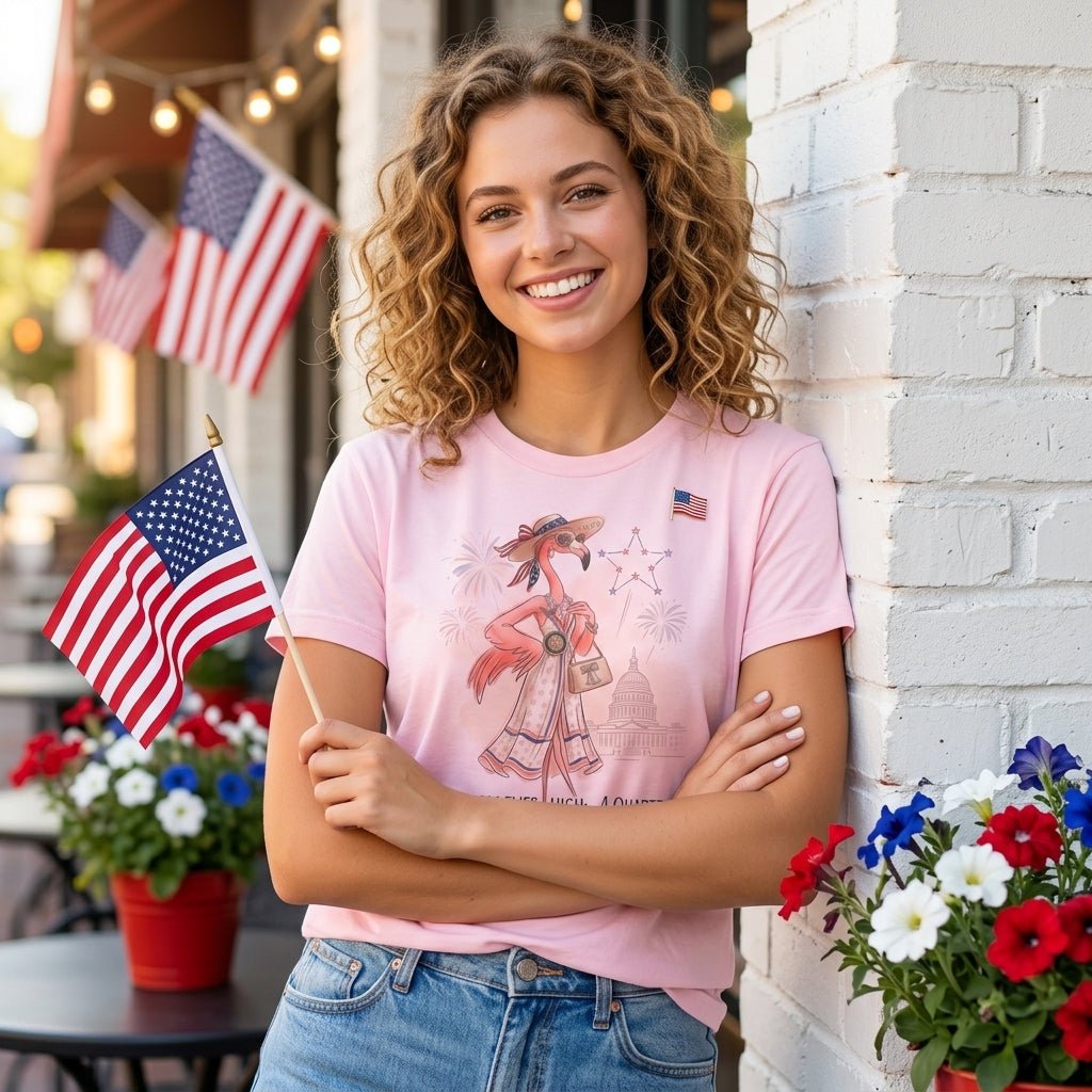 Freedom Flies High A Quarter Millennium Flamingo July 4th Shirt - FlamingoAholic