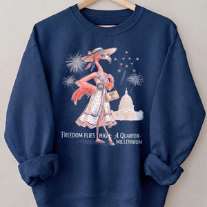 Freedom Flies High A Quarter Millennium Flamingo July 4th Shirt - FlamingoAholic