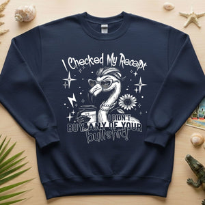 Funny Flamingo Sarcastic Shirt – I Checked My Receipt I Didn’t Buy Any Of Your Bullshit Tee, Sassy Flamingo Graphic T-Shirt - FlamingoAholic
