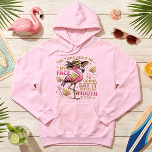 Funny Flamingo Sarcastic Shirt – My Face Is Gonna Say It Before My Mouth Does Graphic Tee - FlamingoAholic