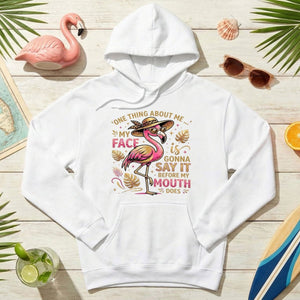 Funny Flamingo Sarcastic Shirt – My Face Is Gonna Say It Before My Mouth Does Graphic Tee - FlamingoAholic