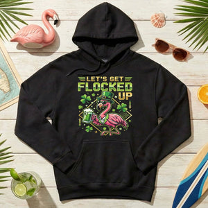 Funny Let's Get Flocked Up St. Patrick's Day Flamingo T-Shirt - Irish Beer Party Tee - FlamingoAholic