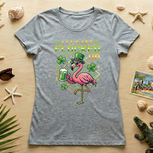 Funny Let's Get Flocked Up St. Patrick's Day Flamingo T-Shirt - Irish Beer Party Tee - FlamingoAholic