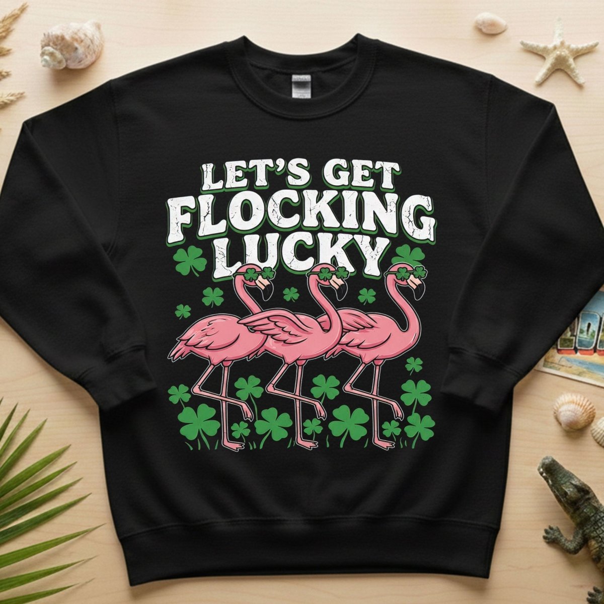 Funny 'Lets Get Flocking Lucky' Flamingo St. Patrick's Day T-Shirt - Festive Irish Women's Tee - FlamingoAholic
