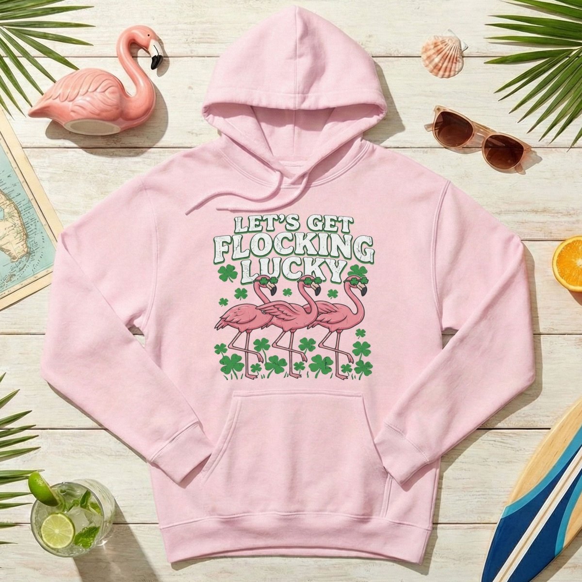 Funny 'Lets Get Flocking Lucky' Flamingo St. Patrick's Day T-Shirt - Festive Irish Women's Tee - FlamingoAholic