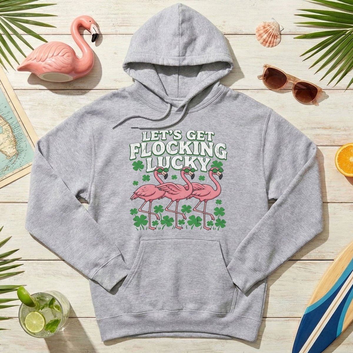 Funny 'Lets Get Flocking Lucky' Flamingo St. Patrick's Day T-Shirt - Festive Irish Women's Tee - FlamingoAholic