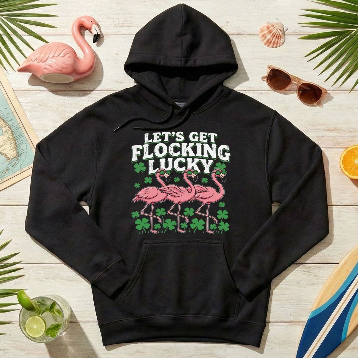 Funny 'Lets Get Flocking Lucky' Flamingo St. Patrick's Day T-Shirt - Festive Irish Women's Tee - FlamingoAholic