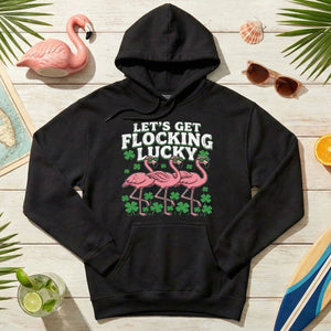 Funny 'Lets Get Flocking Lucky' Flamingo St. Patrick's Day T-Shirt - Festive Irish Women's Tee - FlamingoAholic