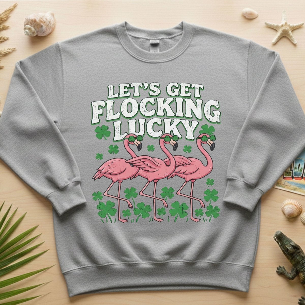 Funny 'Lets Get Flocking Lucky' Flamingo St. Patrick's Day T-Shirt - Festive Irish Women's Tee - FlamingoAholic