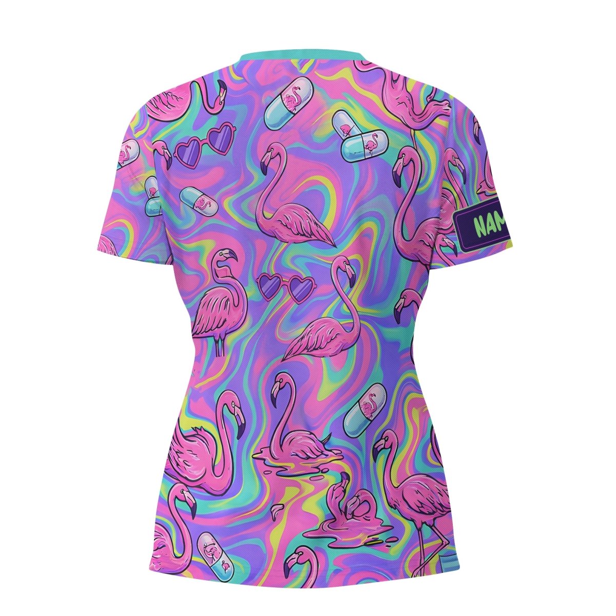 Funny Obsessive Flamingo Disorder (OFD) V - Neck Shirt - Personalized AOP Flamingo Lover Gift - FlamingoAholic