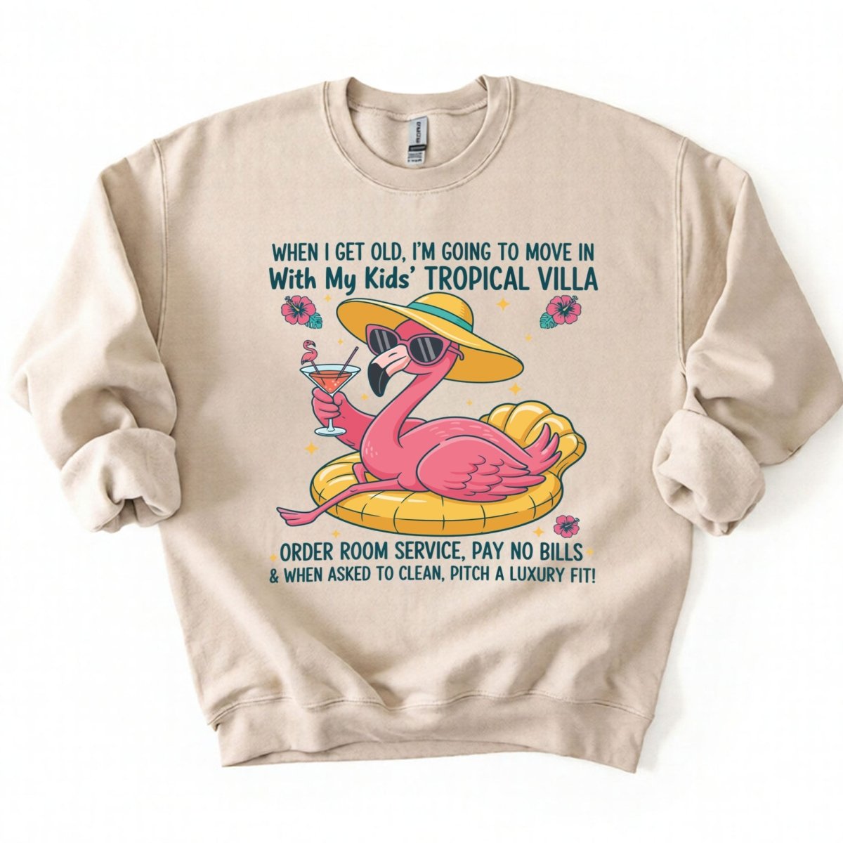 Funny Retirement Plan Flamingo T-Shirt - Tropical Villa Quote Tee for Women - FlamingoAholic