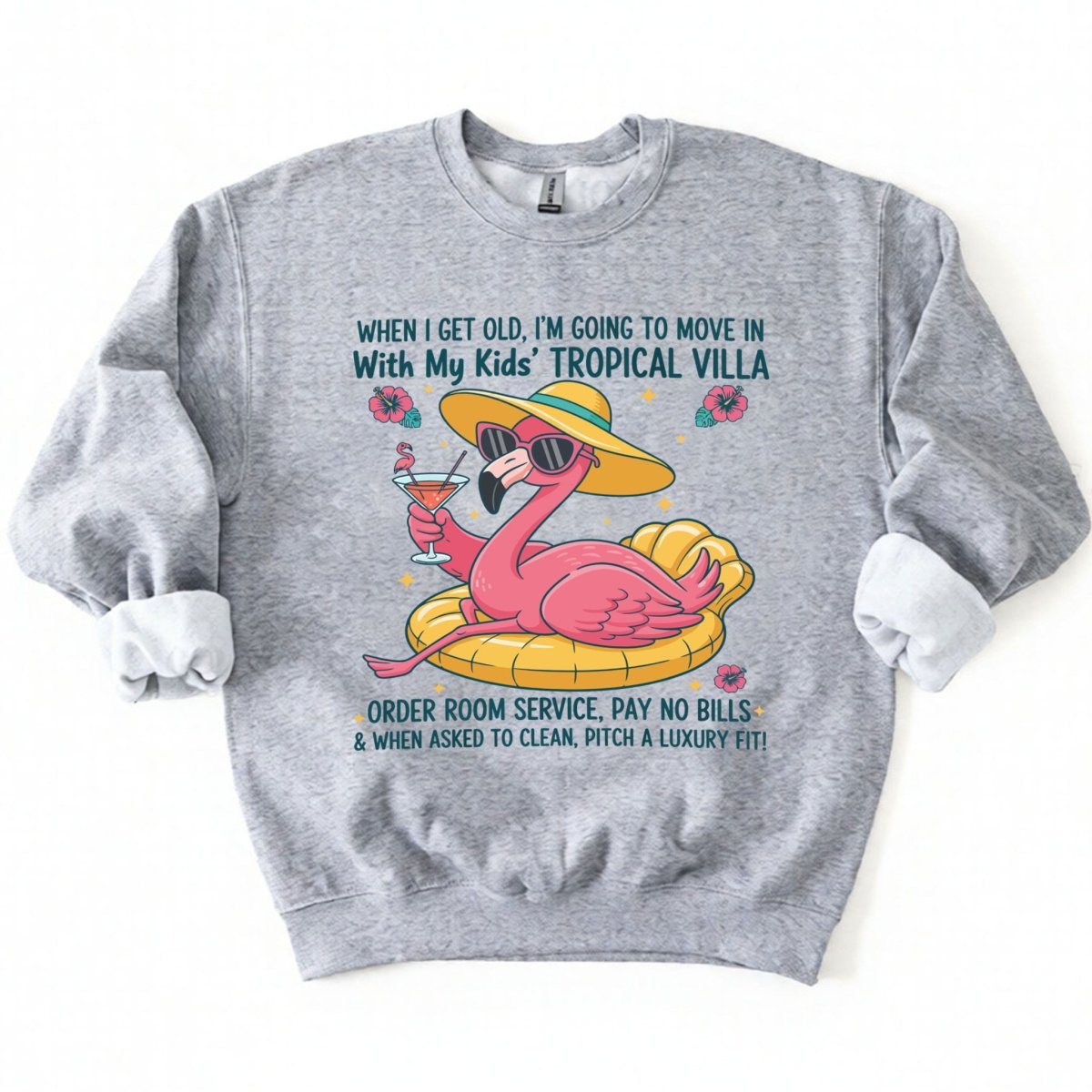 Funny Retirement Plan Flamingo T-Shirt - Tropical Villa Quote Tee for Women - FlamingoAholic