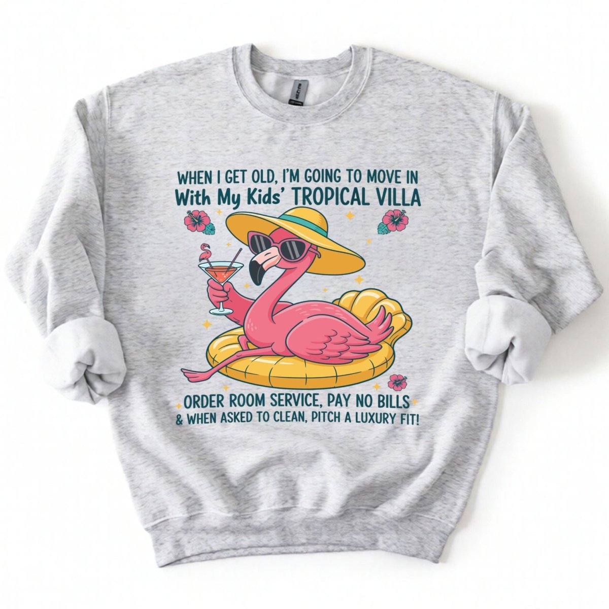 Funny Retirement Plan Flamingo T-Shirt - Tropical Villa Quote Tee for Women - FlamingoAholic