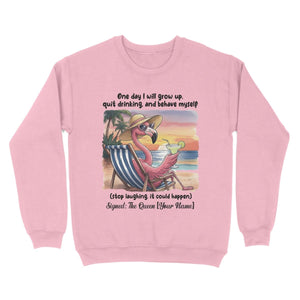 Funny Sarcastic Flamingo Quote Sweater - Personalized "The Queen" Gift for Women - FlamingoAholic