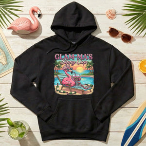 Glamorous "Glam - Ma's Sippy Cup" Flamingo T-Shirt - Funny Tropical Vacation Gift - FlamingoAholic